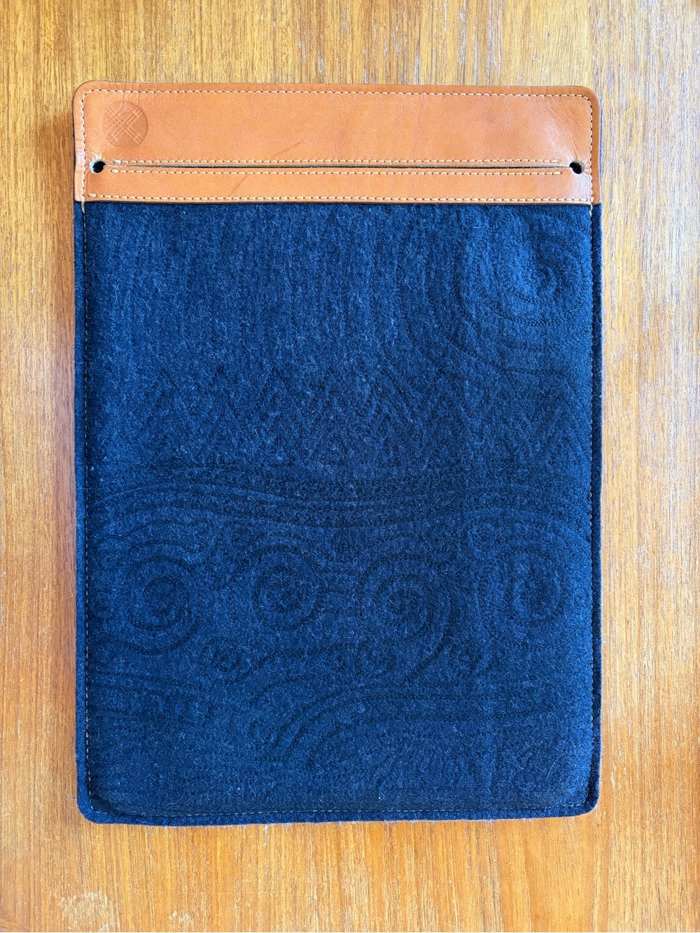 Unique leather and wool laptop case from Kyrgyzstan